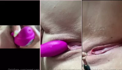 Vibrador marotinho na intimidade da Angel Santiago