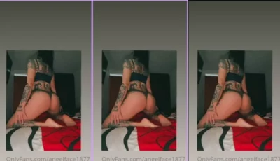 Angelface1877 de calcinha, só de calcinha e sutiã, jogada na cama