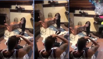 Lina Herrera posando de calcinha para as câmeras