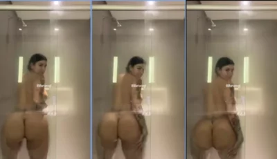 Marian Gomez, uma delícia no banho, gravando seu bundão voluptoso