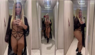 Vídeo da Sra Venusta se olhando no espelho, exibindo os peitões