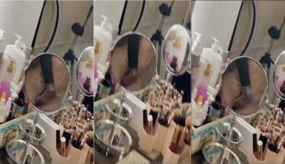 Cintia Cossio gravou um vídeo ousado se divertindo no espelho enquanto se maquiva