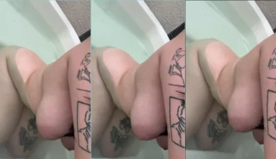 Ella Arievilo, uma delícia, toda tatuada e com aquele jeito molhadinho na banheira!