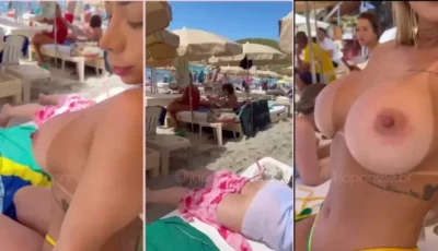 Jully Queiroz arrancou o sutiã na praia pública