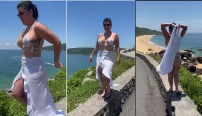 Kah Kampa se jogando na praia e causando!