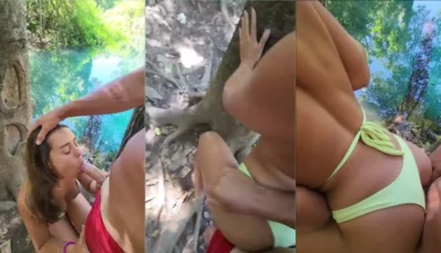 Nino e Aline se pegando no mato