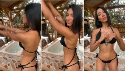 Vídeo safado da gostosa magrinha Daniela Antury dançando de um jeito bem sensual no OnlyFans