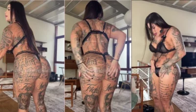 Anny Alves, a bela brasileira, se deliciando com uma massagem